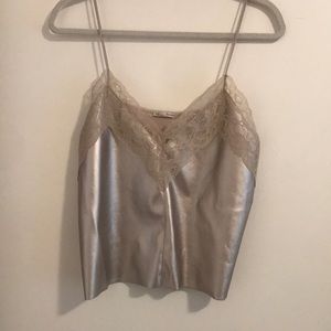 Zara Faux Leather Cami Top